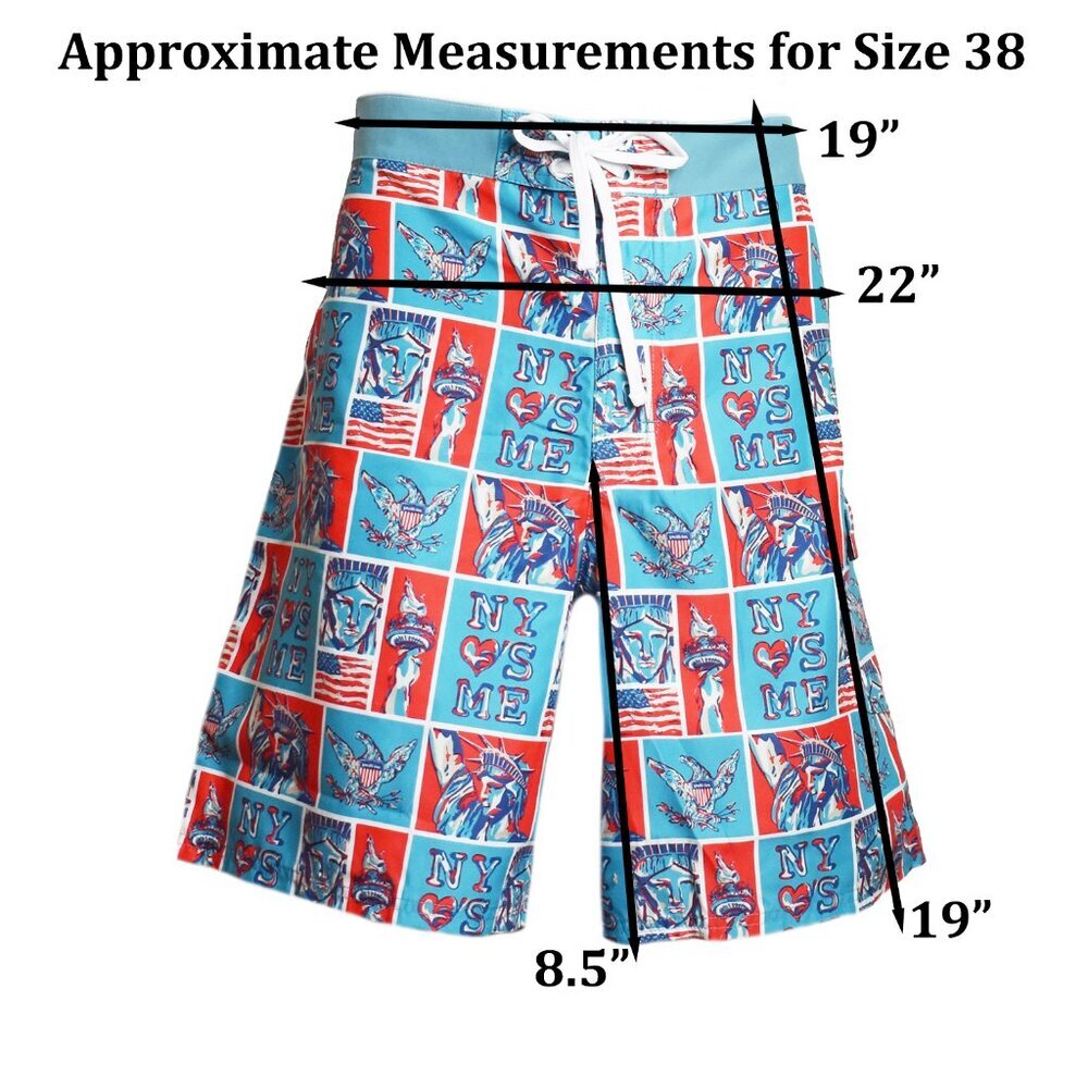 PULLIN Men’s Shorts Warrior Liberte Boardshorts Swimwear Beach Trunks Size 38 - Picture 6 of 6